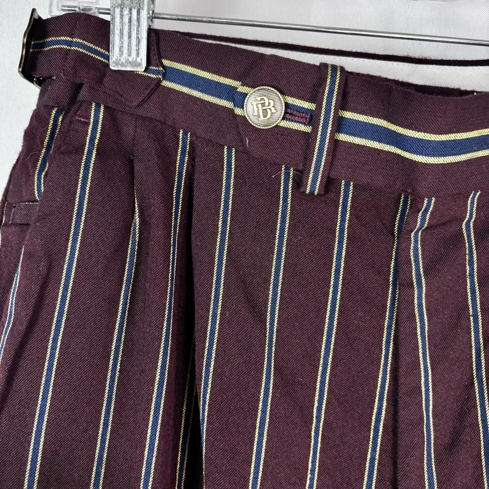 BR Athletics Marzotto Havana Fabric Wool Blend Pinstripe Trousers Mens Size 28